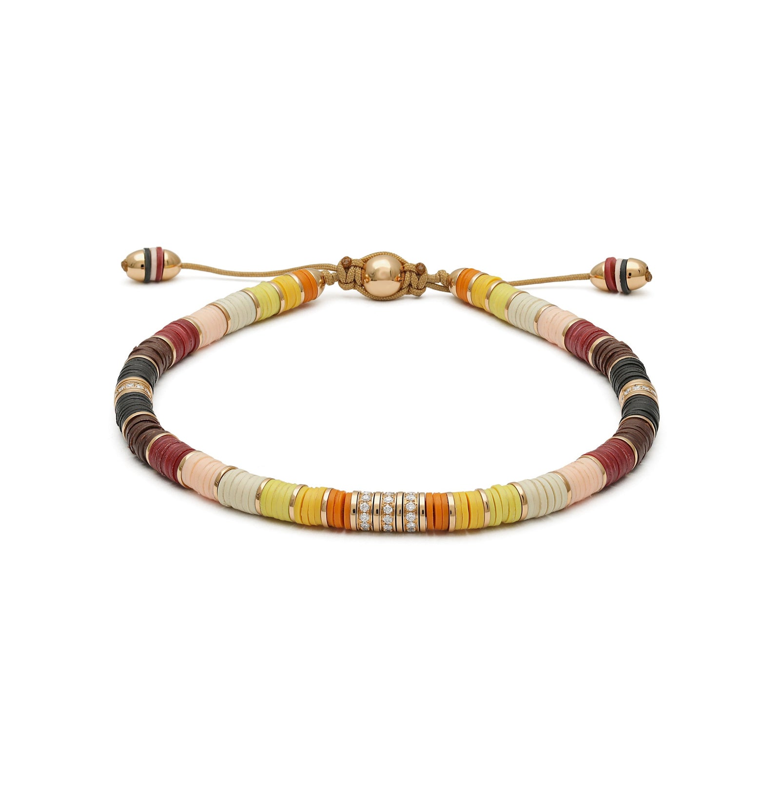 Rizon Bracelet I Brown Pattern I Pave I Yellow Gold