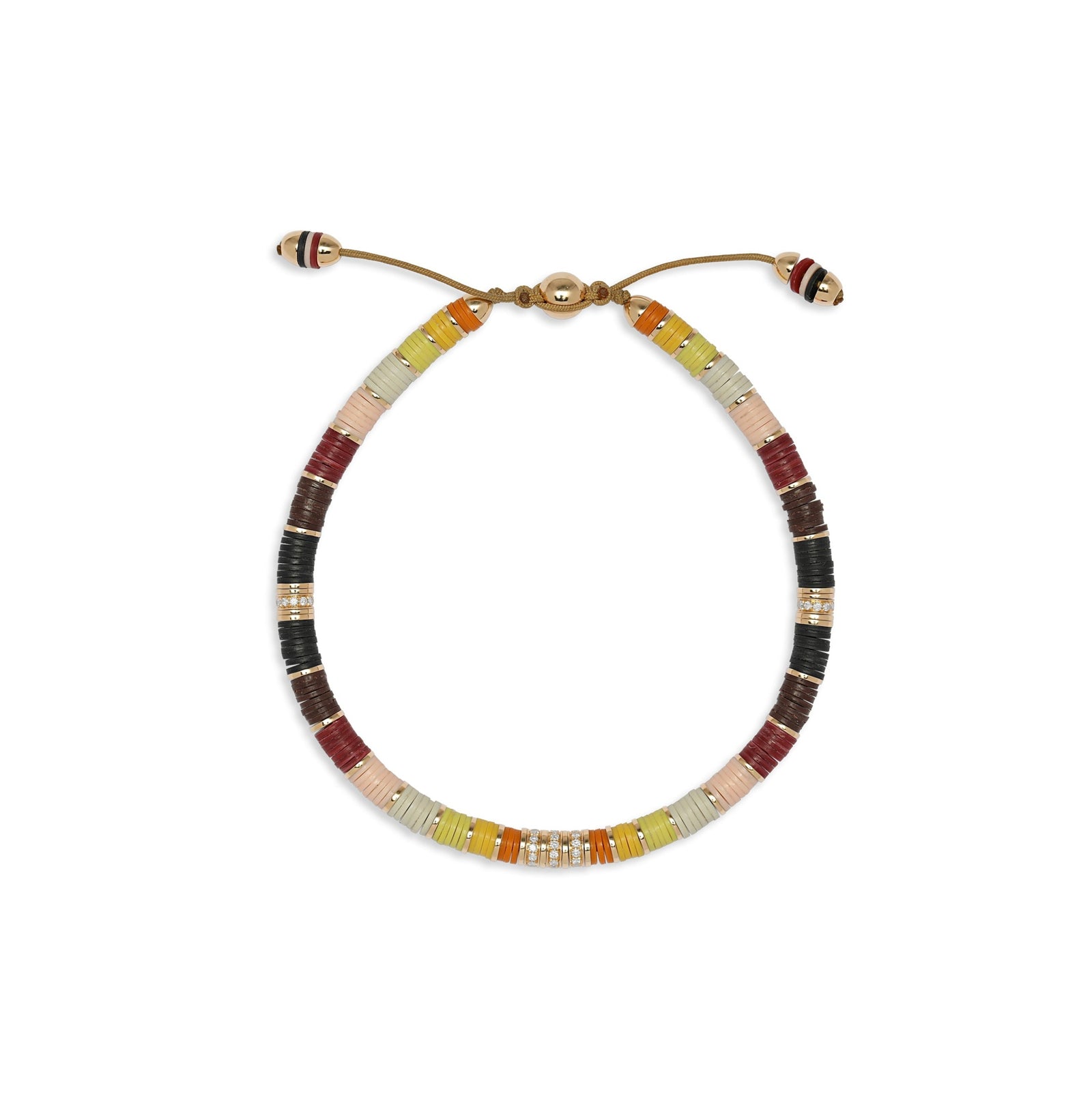 Rizon Bracelet I Brown Pattern I Pave I Yellow Gold