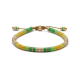 Rizon Bracelet I Green Pattern I Pave I Yellow Gold