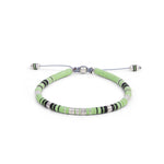 MAOR M.Cohen collection African bead bracelet with green and black and sterling silver