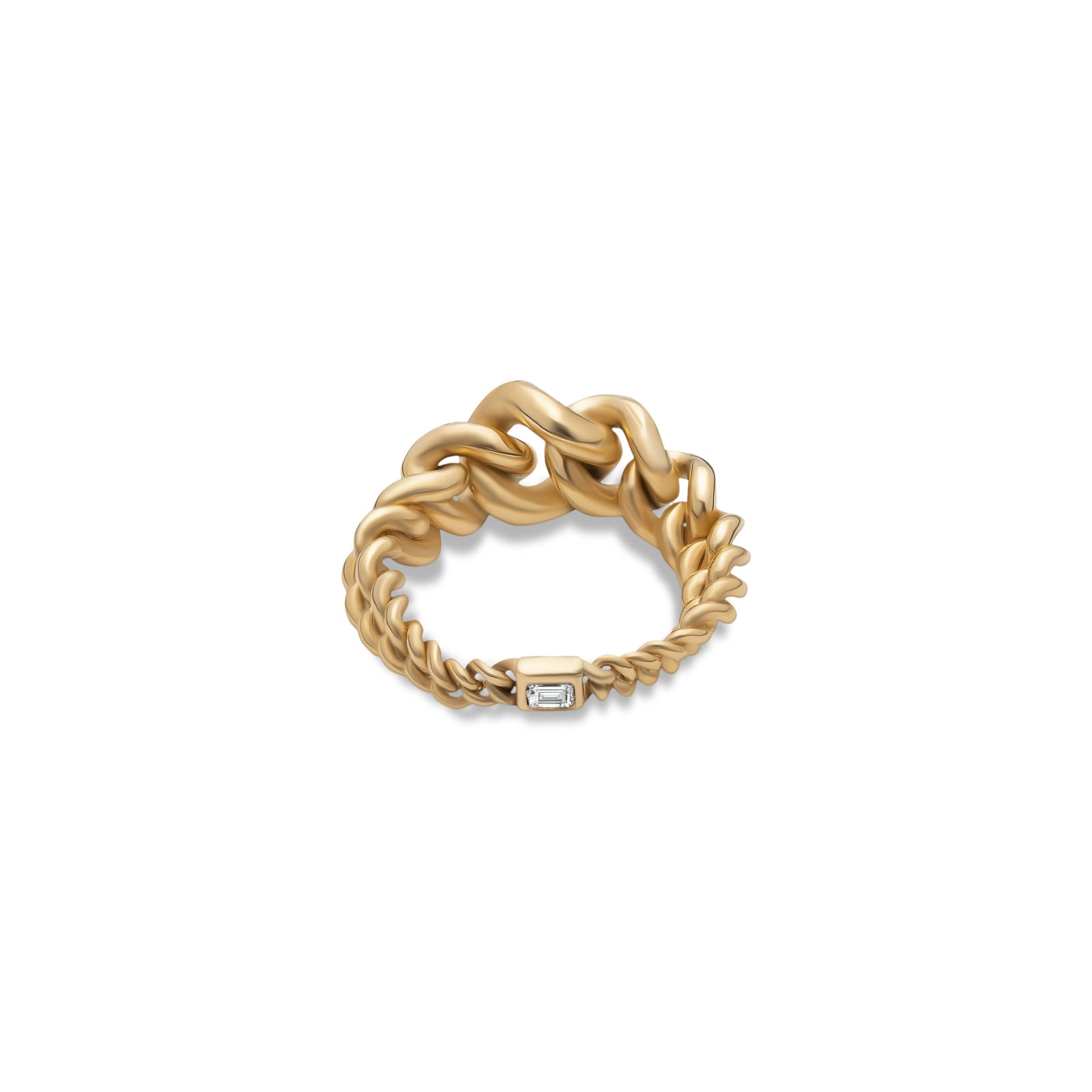 Curb Chain Ring | Small Scale | Yellow Gold