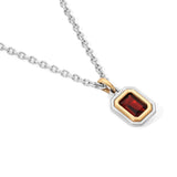 MAOR Garnet pendant mixed metal necklace