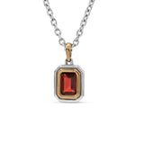 MAOR Garnet pendant mixed metal necklace