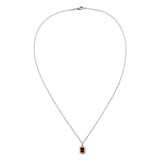 MAOR Equinox Garnet pendant mixed metal necklace