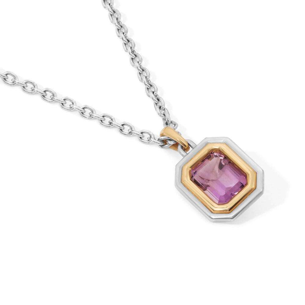 MAOR Equinox purple amethyst pendant mixed metal necklace