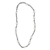 Sicar Necklace | White Pearls | Oxidized Sterling Silver