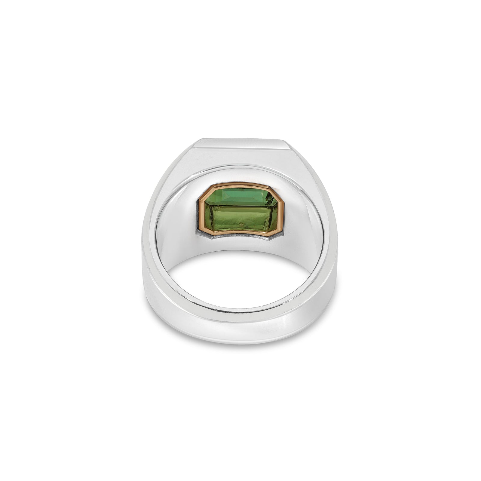 Solitaire Ring | Green Tourmaline | Mixed Metal