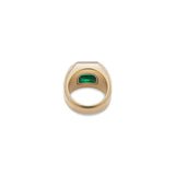 Solitaire Rectangle Ring | Emerald | Mixed Metals
