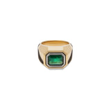 Solitaire Rectangle Ring | Emerald | Mixed Metals