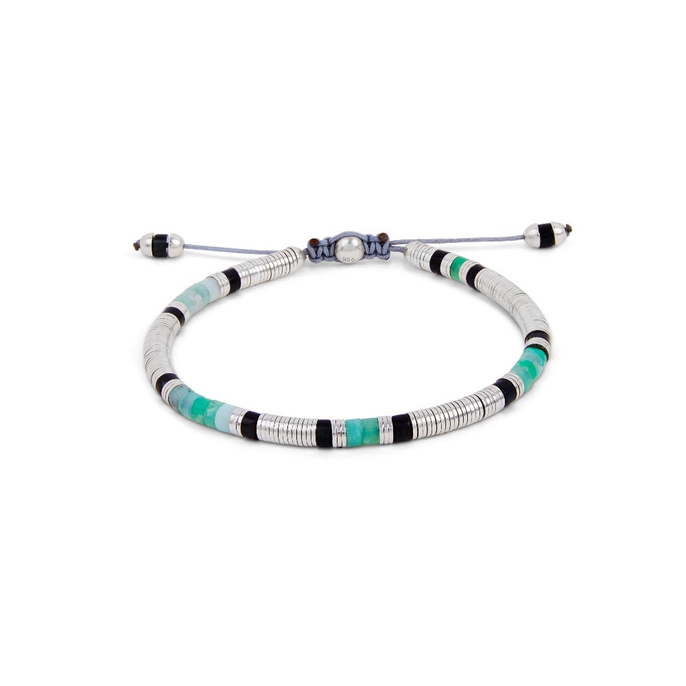 MAOR M.Cohen sterling silver washer and chrysoprase bracelet