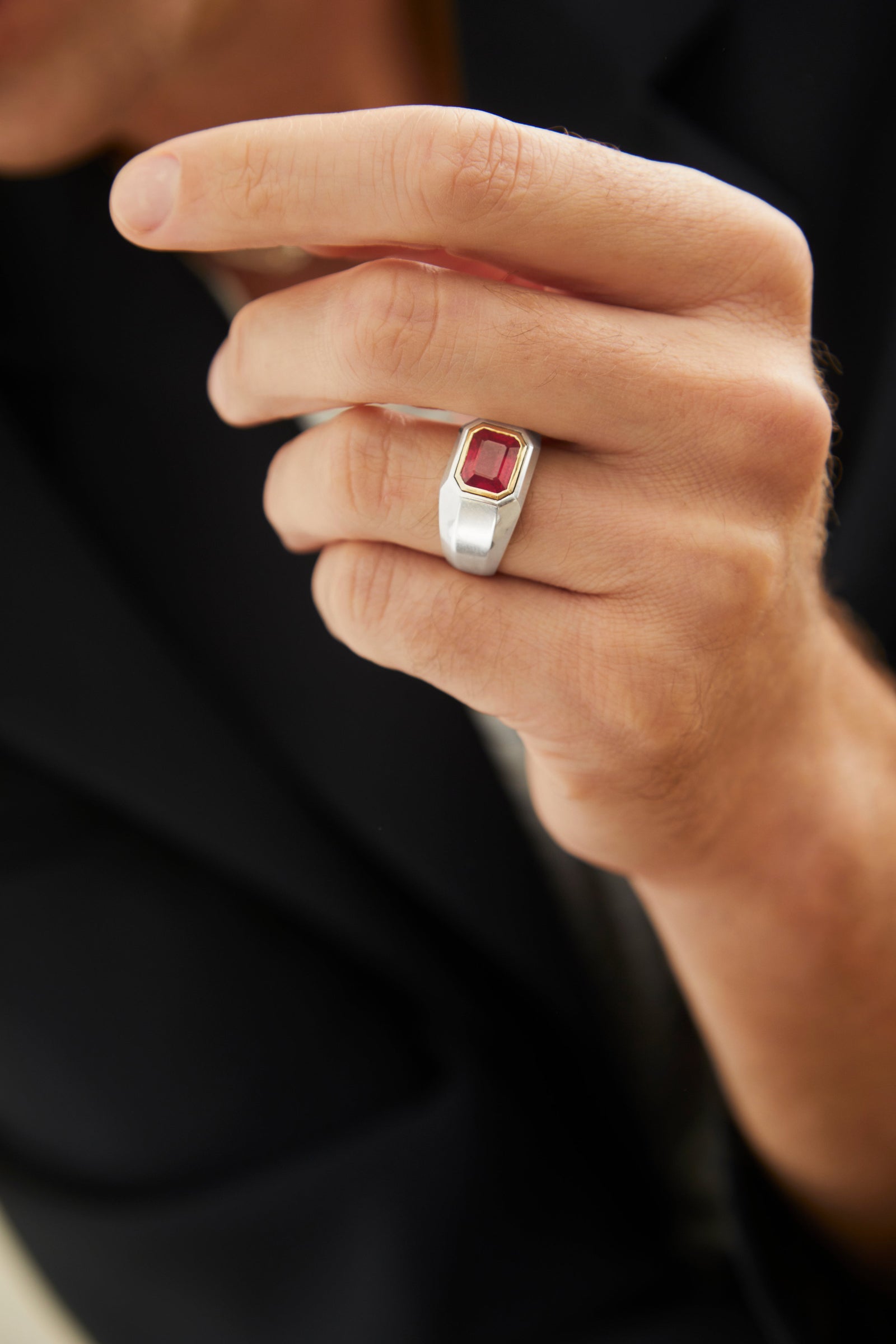 Solitaire Ring | Rubylite | Small Scale | Mixed Metal