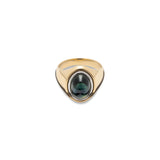 Solitaire Oval Ring | Small Scale | Sapphire |  Mixed Metal