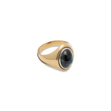 Solitaire Oval Ring | Small Scale | Sapphire |  Mixed Metal