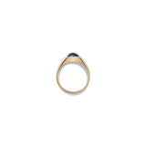 Solitaire Oval Ring | Small Scale | Sapphire |  Mixed Metal