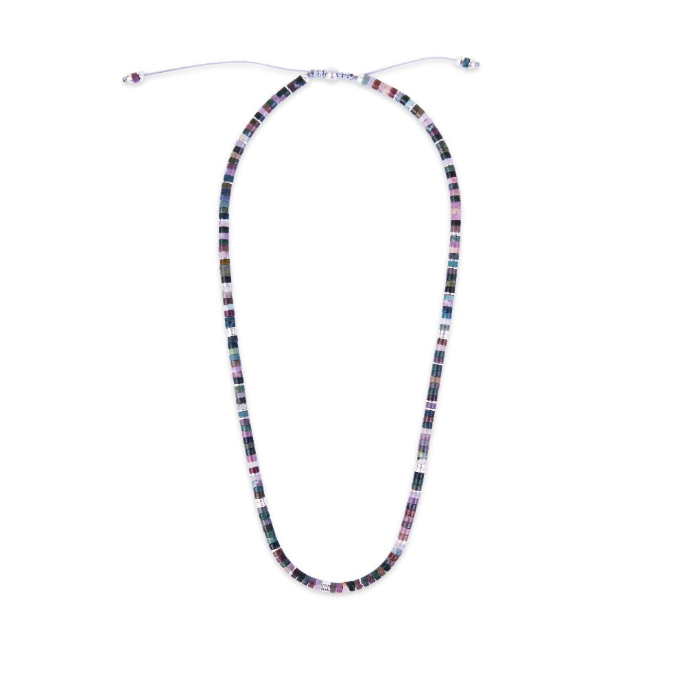 MAOR Tucson India agate and sterling silver bead necklace
