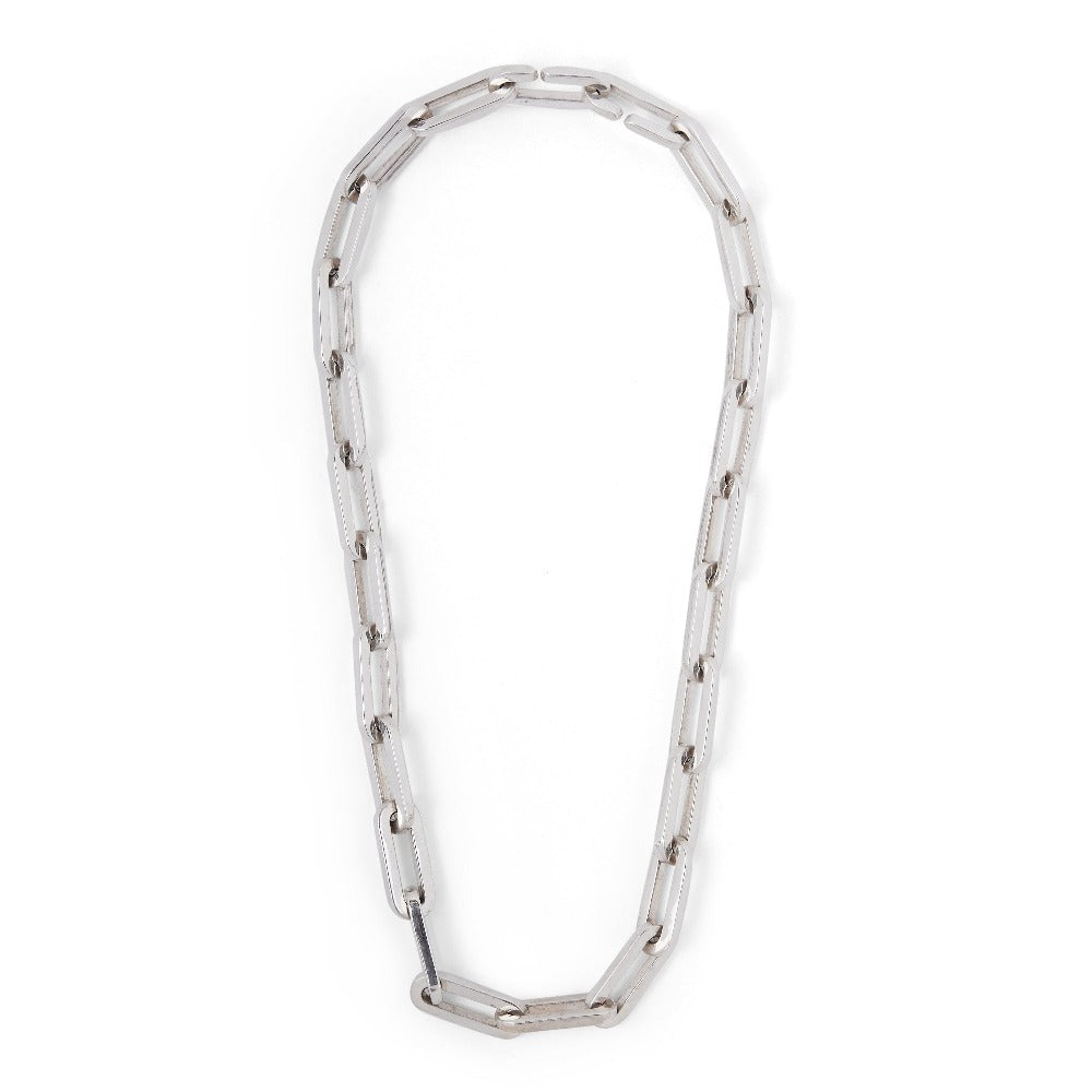MAOR Cuadro large link necklace sterling silver