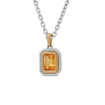 MAOR Equinox Citrine pendant mixed metal necklace