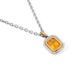 MAOR Equinox Citrine pendant mixed metal necklace