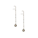 Orion Single Earring | Tahitian Pearl | Pave Detail | White Gold