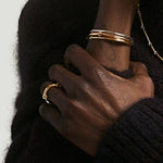 Two Tone Equinox Ring Yellow Gold White Gold- MAOR