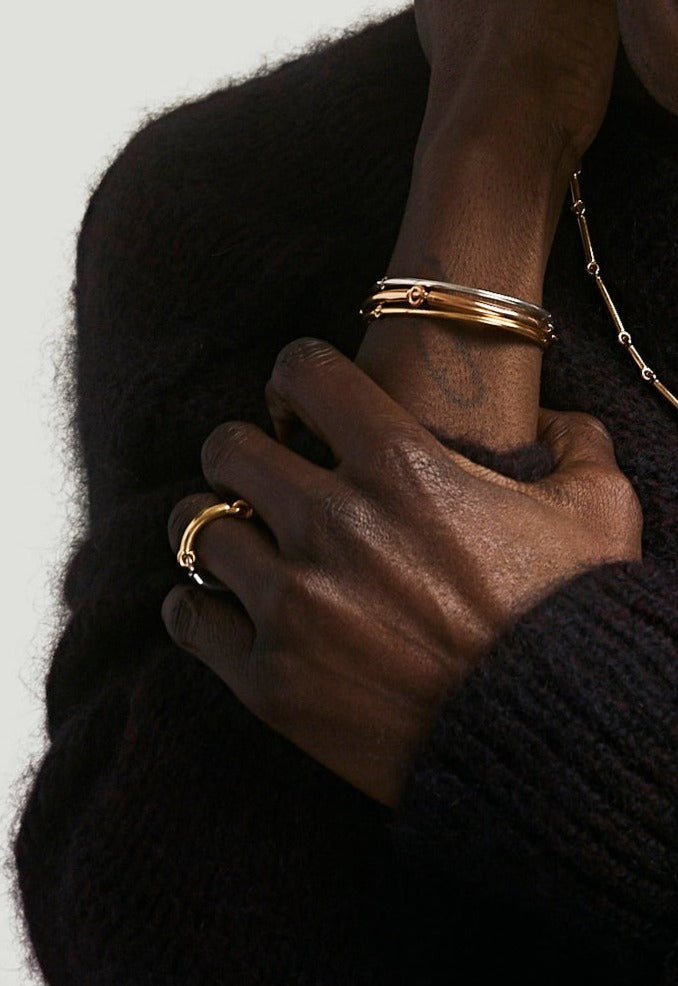 Two Tone Equinox Ring Yellow Gold White Gold- MAOR